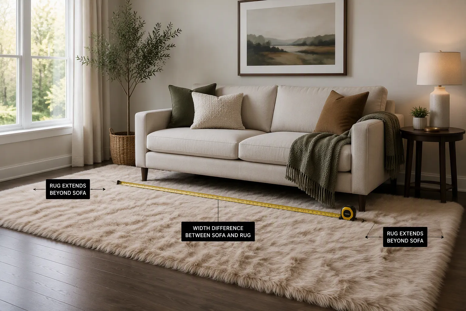 Sizing a Faux Fur Rug for the Living Room