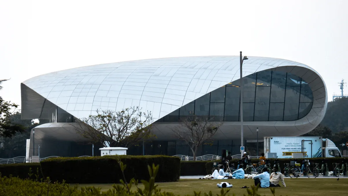 Aesthetics and performance in stadium roofing