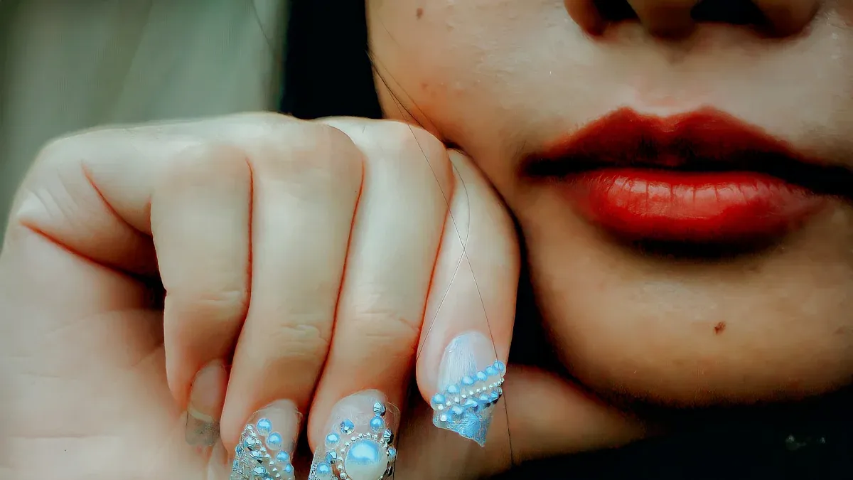 The Sparkling Rise of Diamond-Inlay Nails This Year