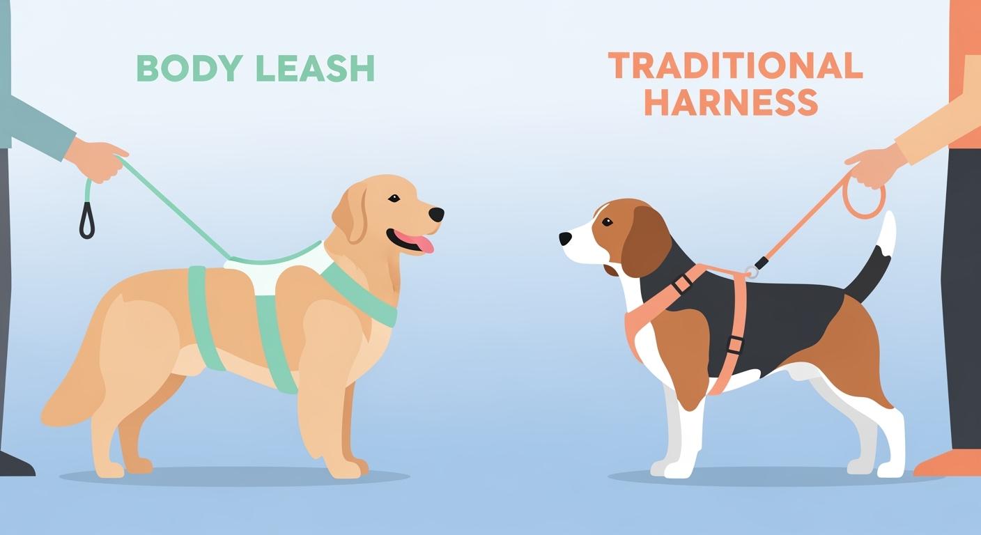 Body leashes vs traditional harnesses for better dog walking control