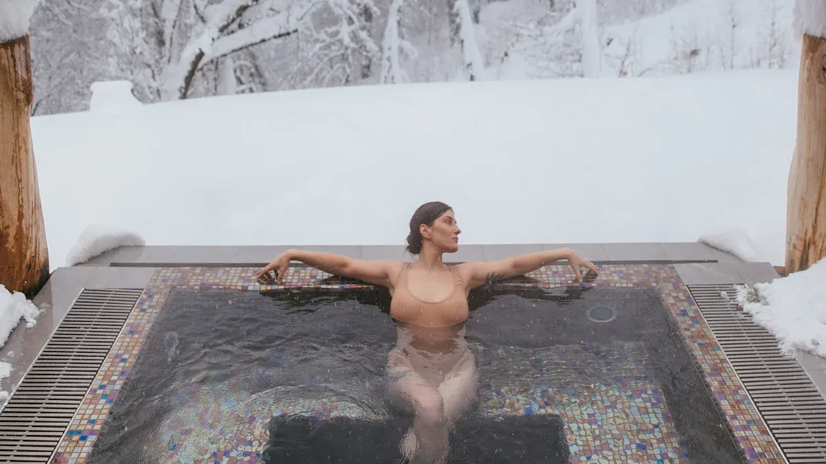 Easy home therapy with a cold plunge barrel