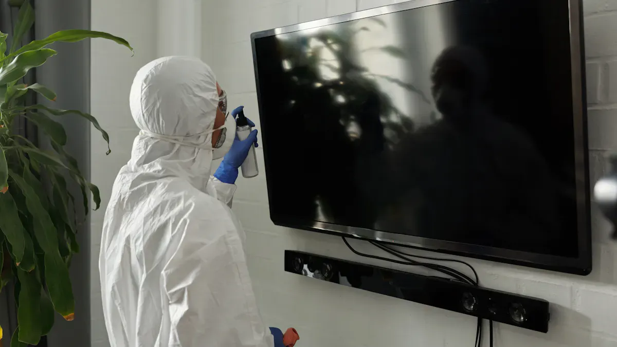 Power down before cleaning