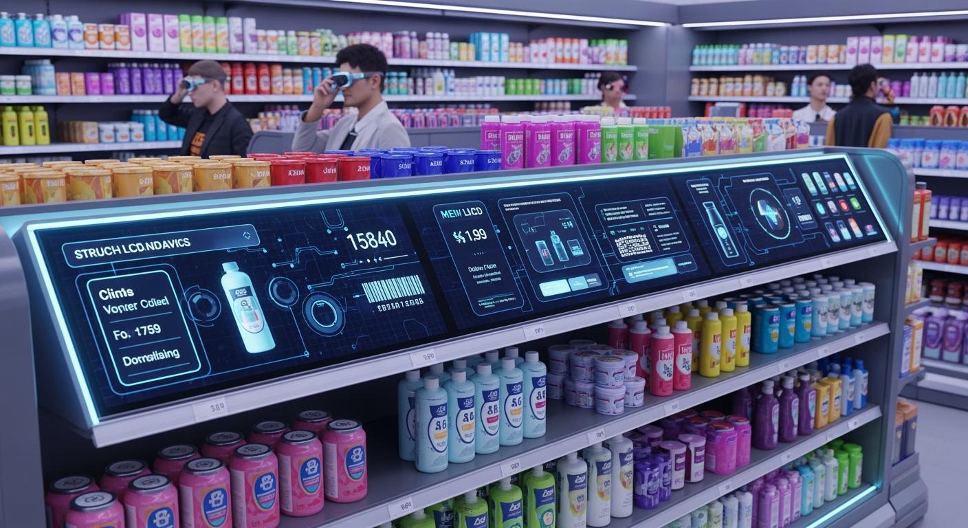 Stretched Bar LCD Display For Goods Shelves in super market
