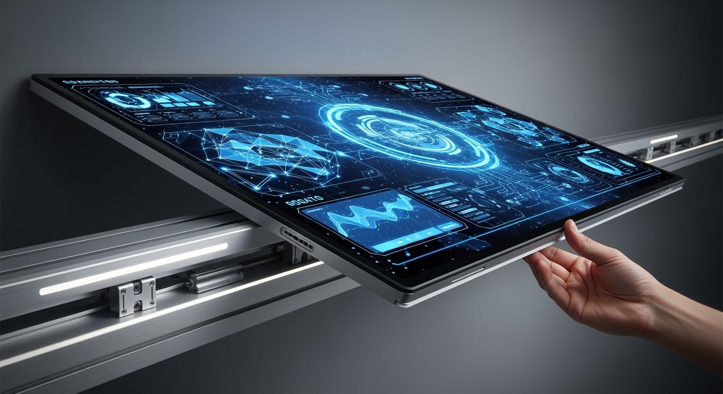 Sliding LCD DISPLAY screen with sliding rail