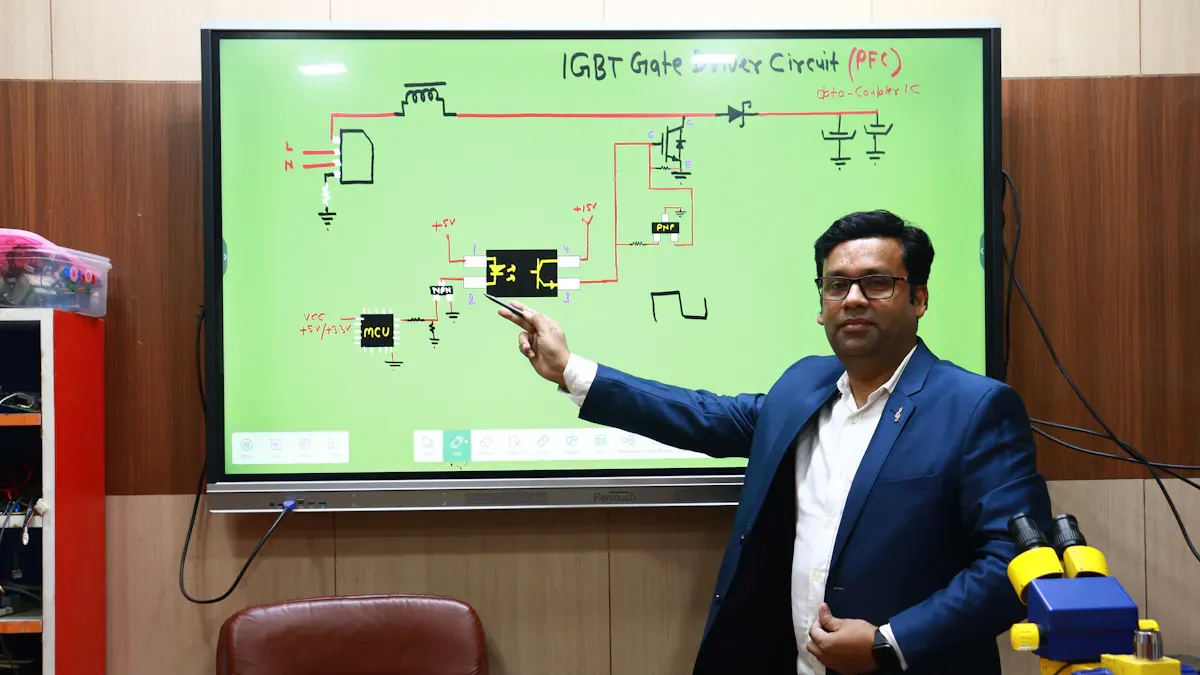 Interactive Screen With Black Board For Teaching Makes School Days Brighter