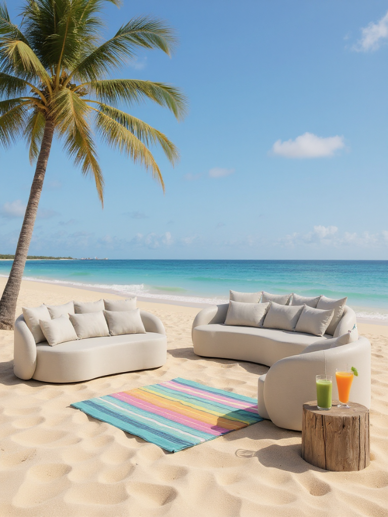 Santorini Garten Loungesofa Set (6-Sitzer)