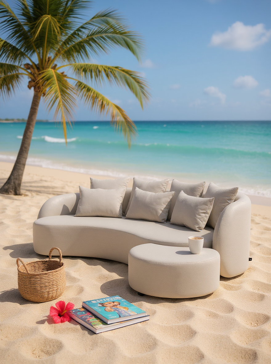 Santorini Garten Loungesofa Set (3-Sitzer)