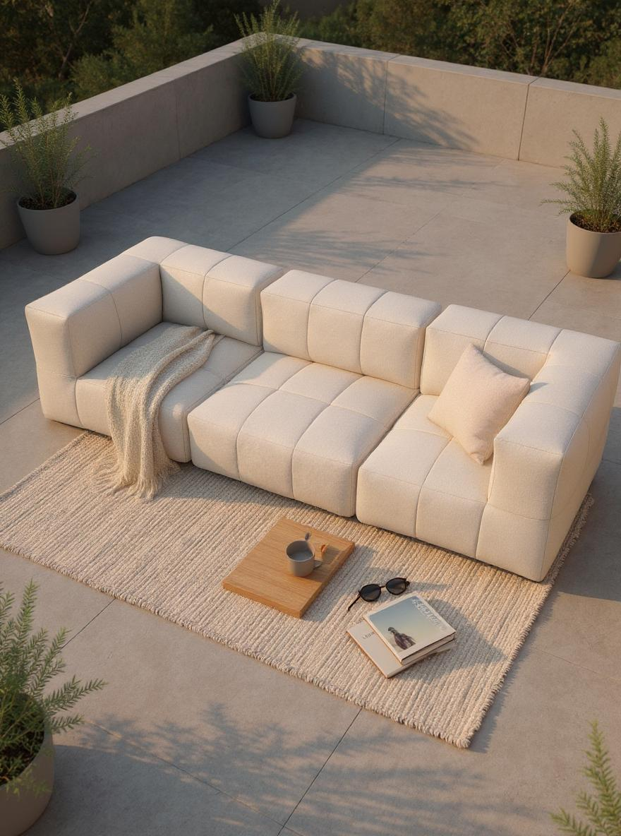 Modulares Garten-Lounge-Set Marshmallow, 3er-Set