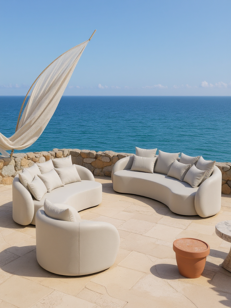 Santorini Garten Loungesofa Set (6-Sitzer)