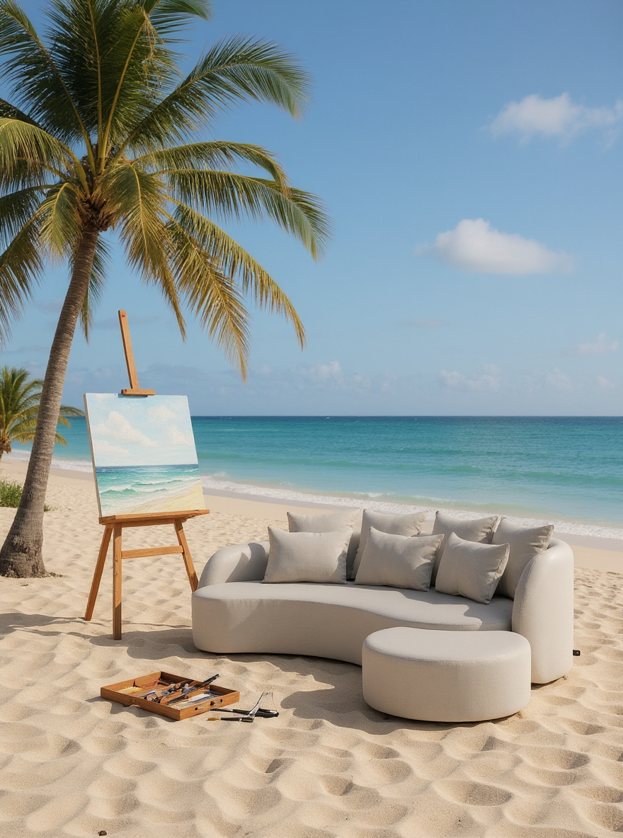 Santorini Garten Loungesofa Set (3-Sitzer)