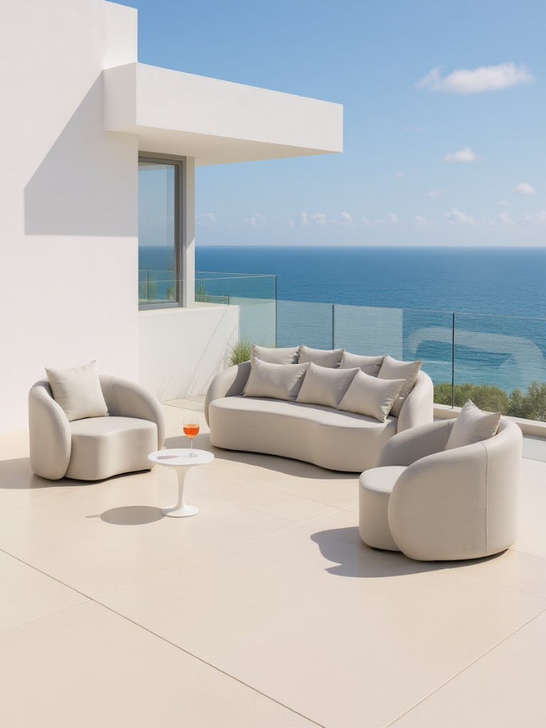 Santorini Garten Loungesofa Set (4-Sitzer)