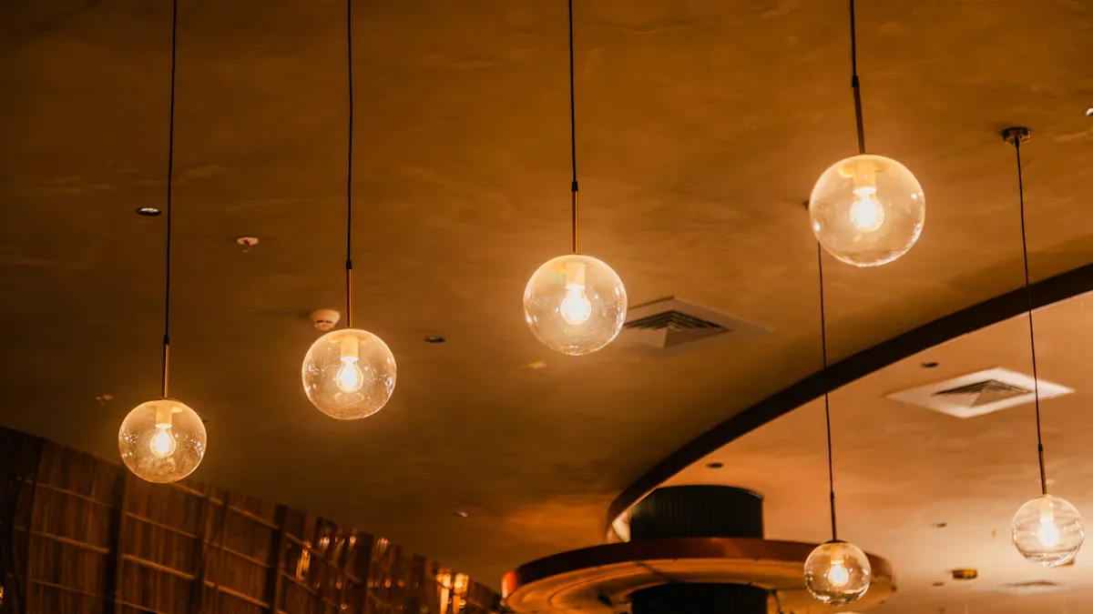 Different types of lighting in a multi-functional space