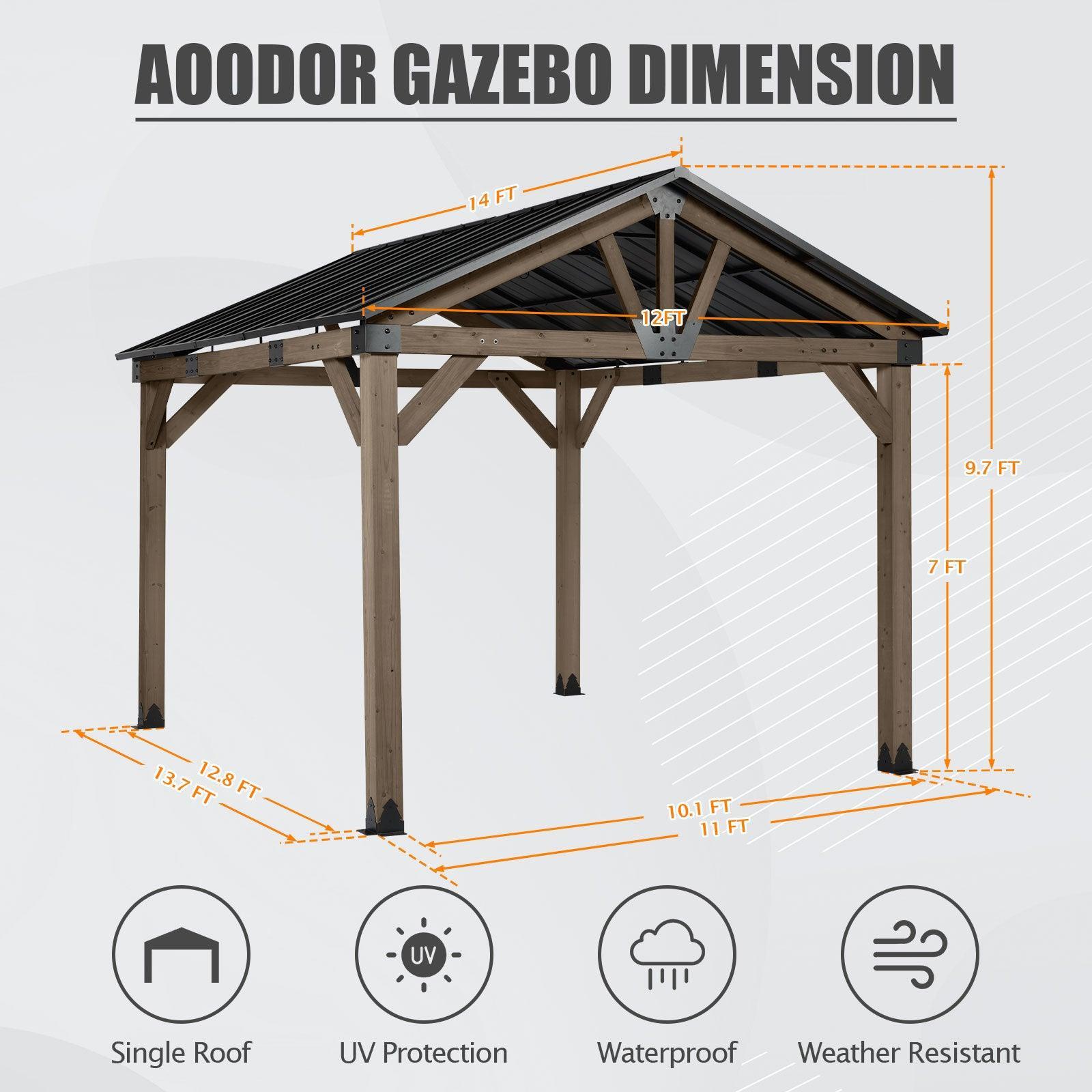 Why the Aoodor Cedar Wood Hardtop Gazebo Stands Out