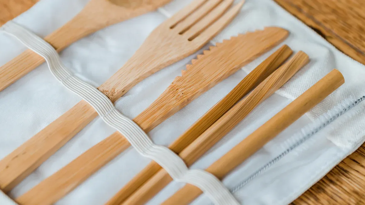 Wooden Wrapped Cutlery Set Options