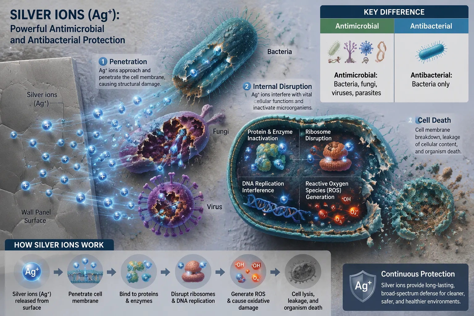 How Antimicrobial Wall Panels Use Silver Ions