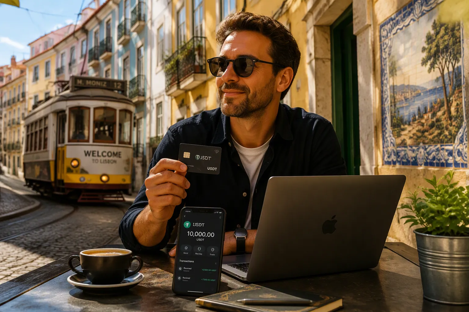 Guia de cartão USDT para nômades digitais em Portugal