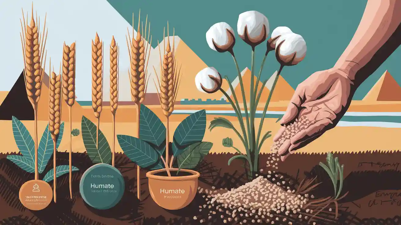 Which plants in Egypt need fertilizer of humate