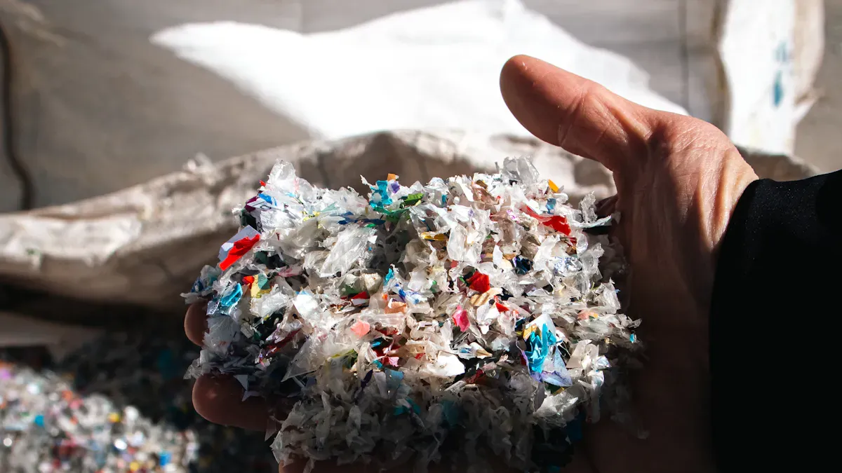 Inside pet recycling line: rPET flakes at the control point | Elant Machinery Control points for food-grade rPET