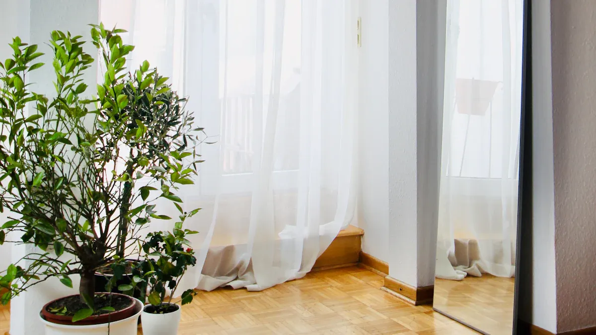 Freshine’s Luxurious White Pleated Drapes