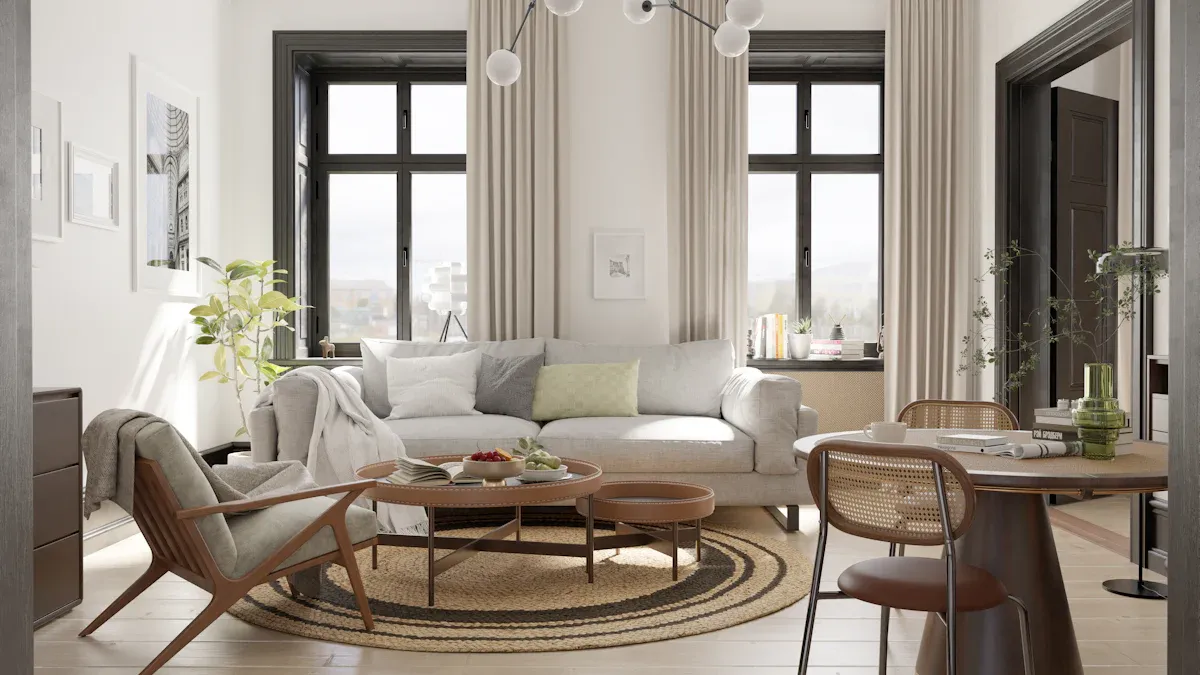 Real-Life Biophilic Design Ideas with Linen Curtains