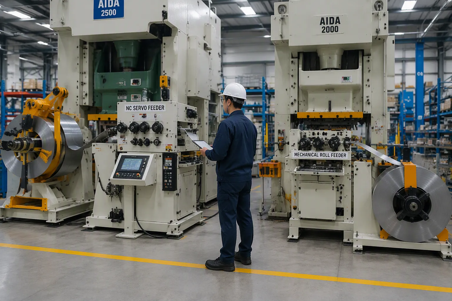 NC Servo Feeder vs Roll Feeder Comparison Guide Comparison chart showing the operational differences between NC servo feeders and mechanical roll feeders for stamping lines in 2026