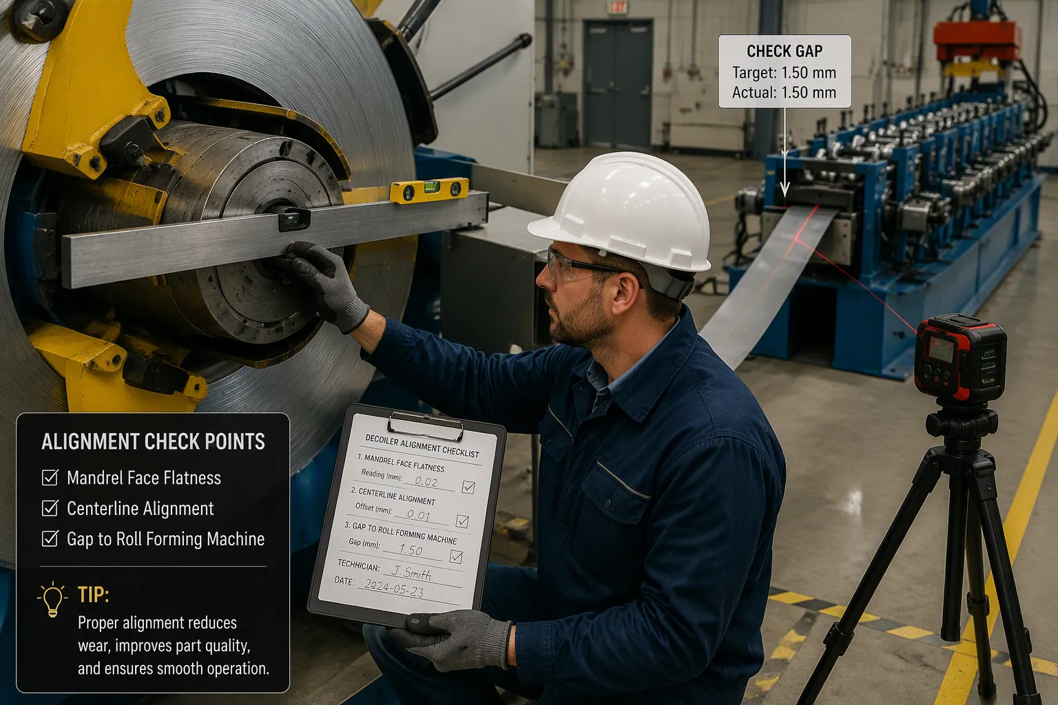 Diagnostic techniques for decoiler misalignment