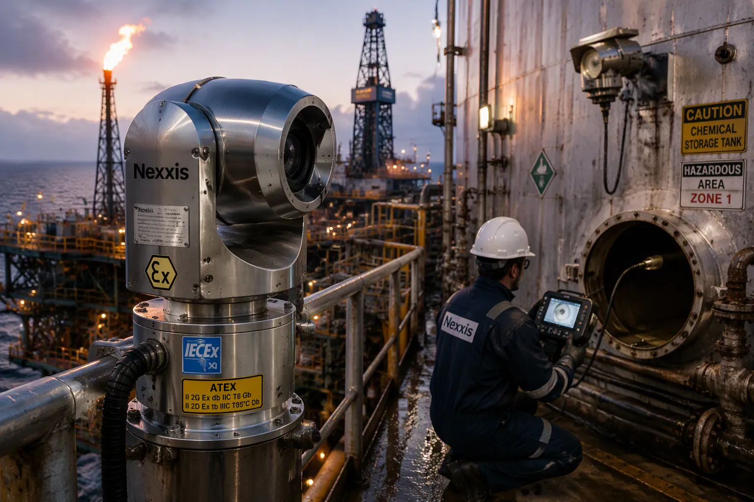 Explosion proof camera applications in oil gas chemical and confined spaces