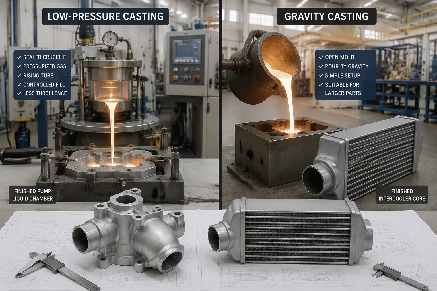 Low-Pressure vs. Gravity Aluminum Casting: Which is Best for Pump Liquid Chambers & Intercoolers?