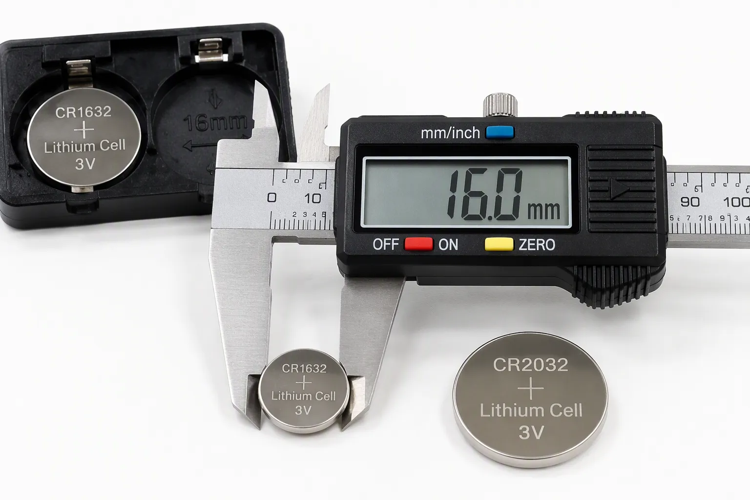 CR1632 Battery Size vs CR2032