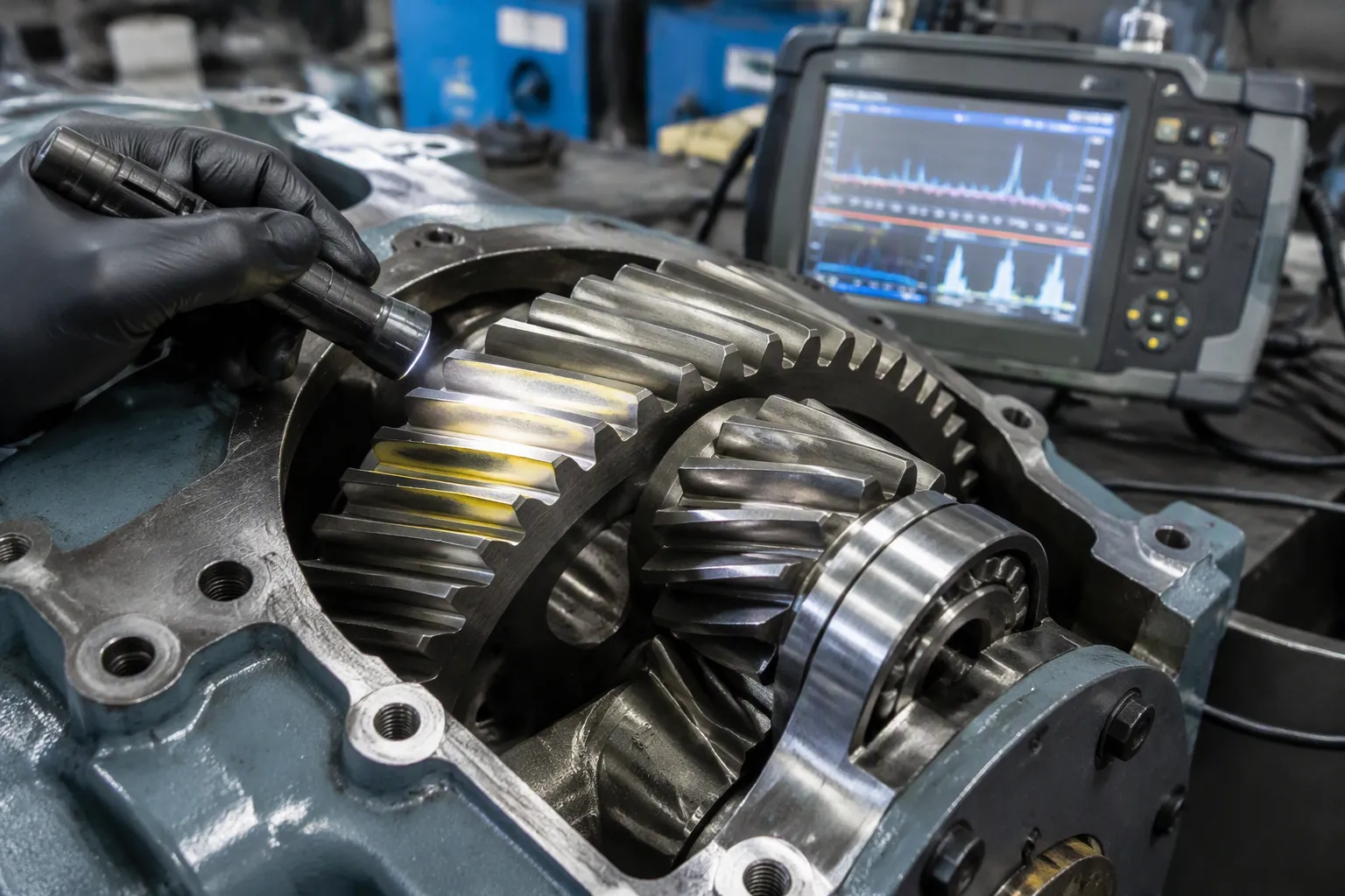 Vibration analysis and condition monitoring on heavy duty gearbox