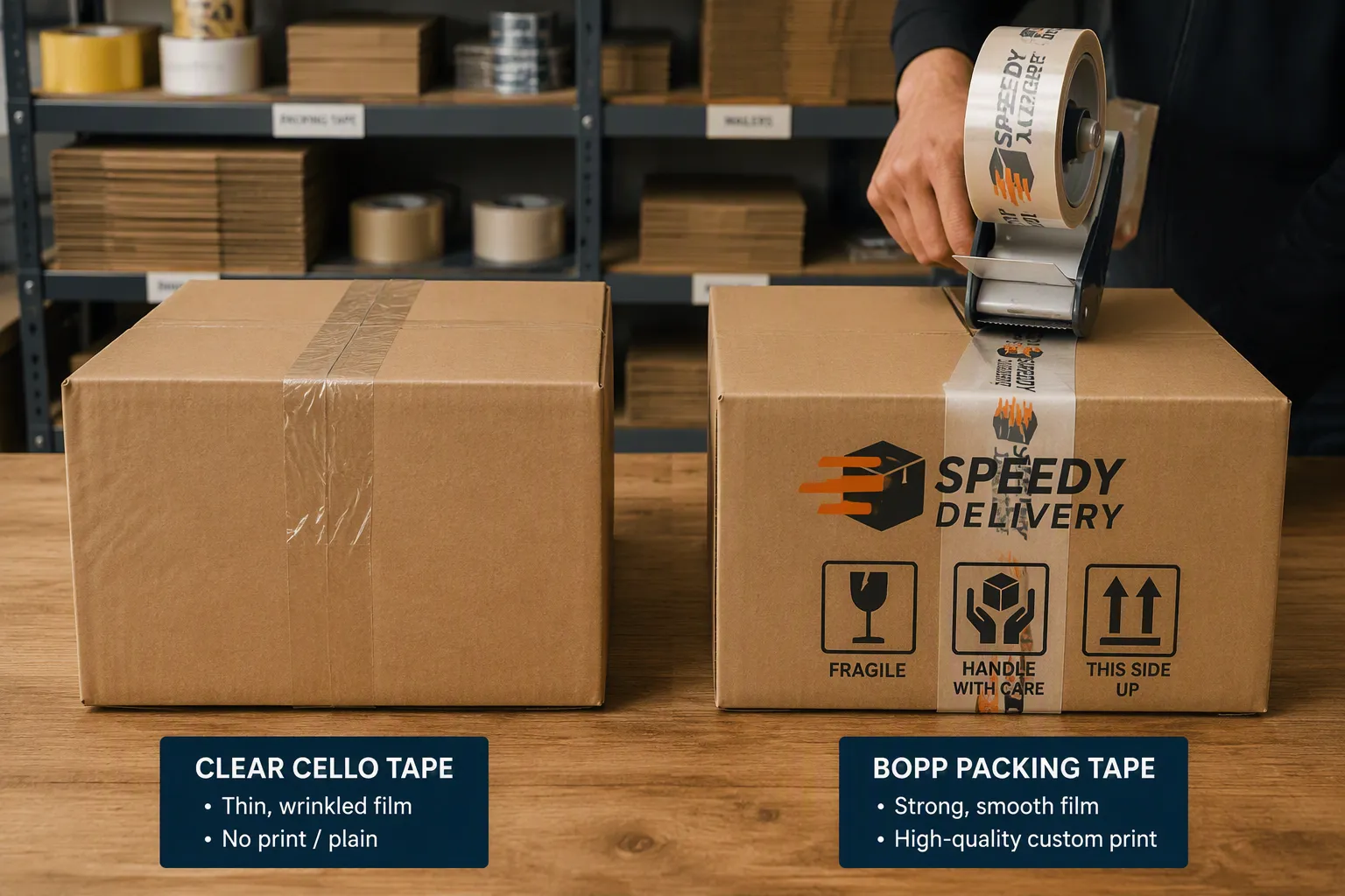 BOPP Tape vs Cello Tape and Kraft Paper Tape Comparison