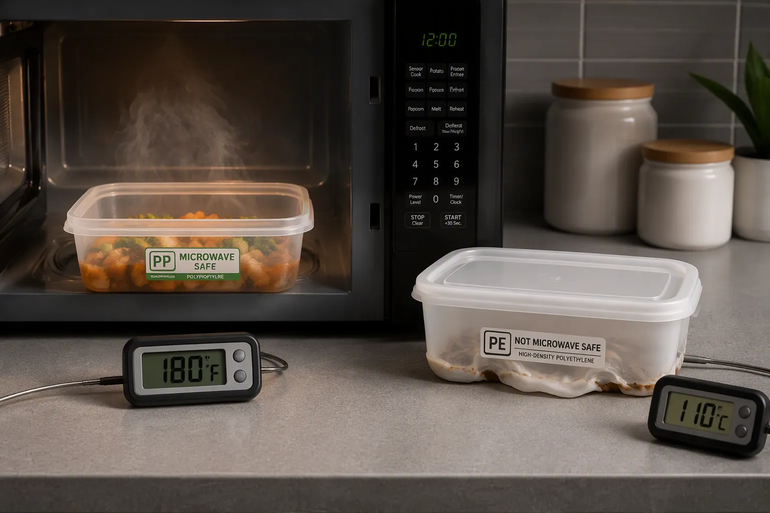 Microwave safe PP lunch box heating food safety