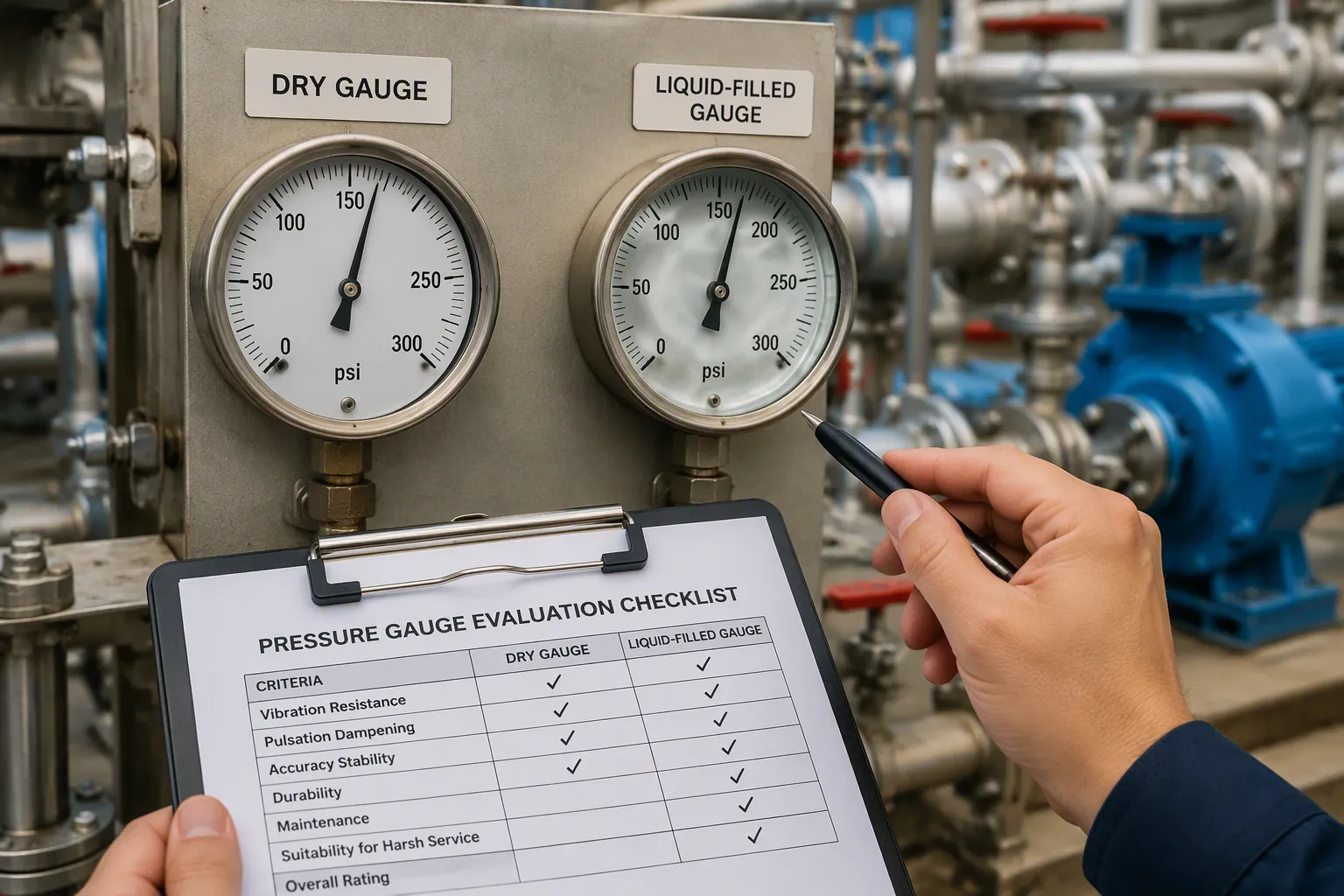 Liquid-Filled vs. Dry Pressure Gauges: Decision Checklist