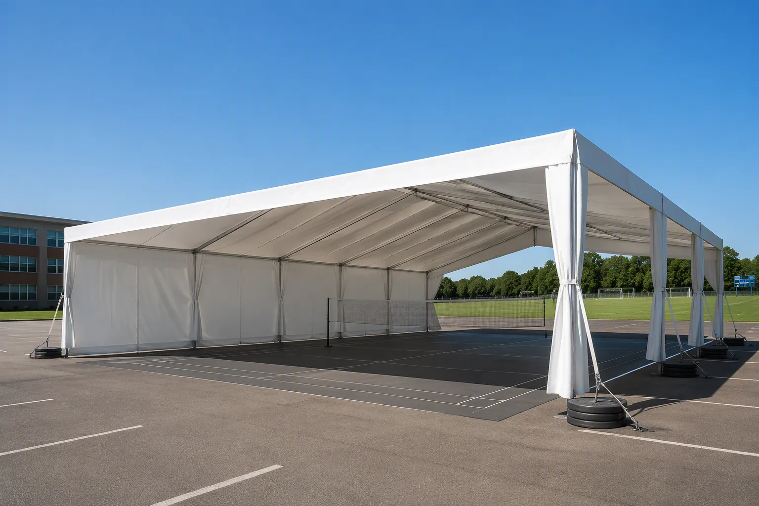Site Flexibility and Scalability for a Badminton Tent