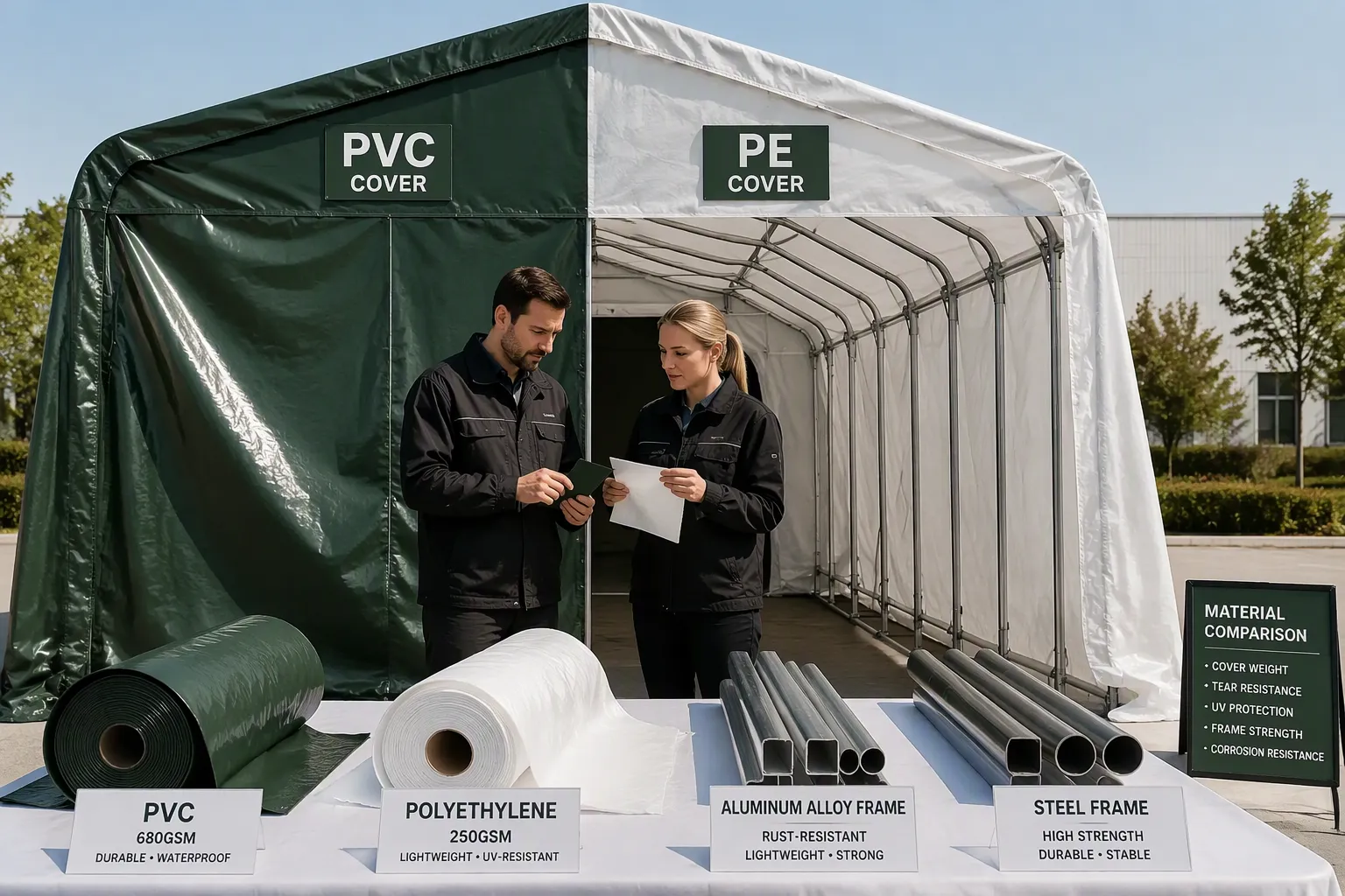 Comparing Heavy-Duty PVC Fabric and Aluminum Frames for Warehouse Tents