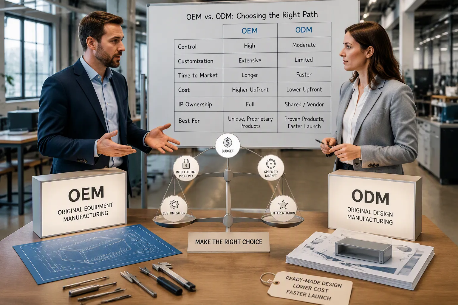 Decision matrix for B2B buyers choosing between custom light box OEM and ODM