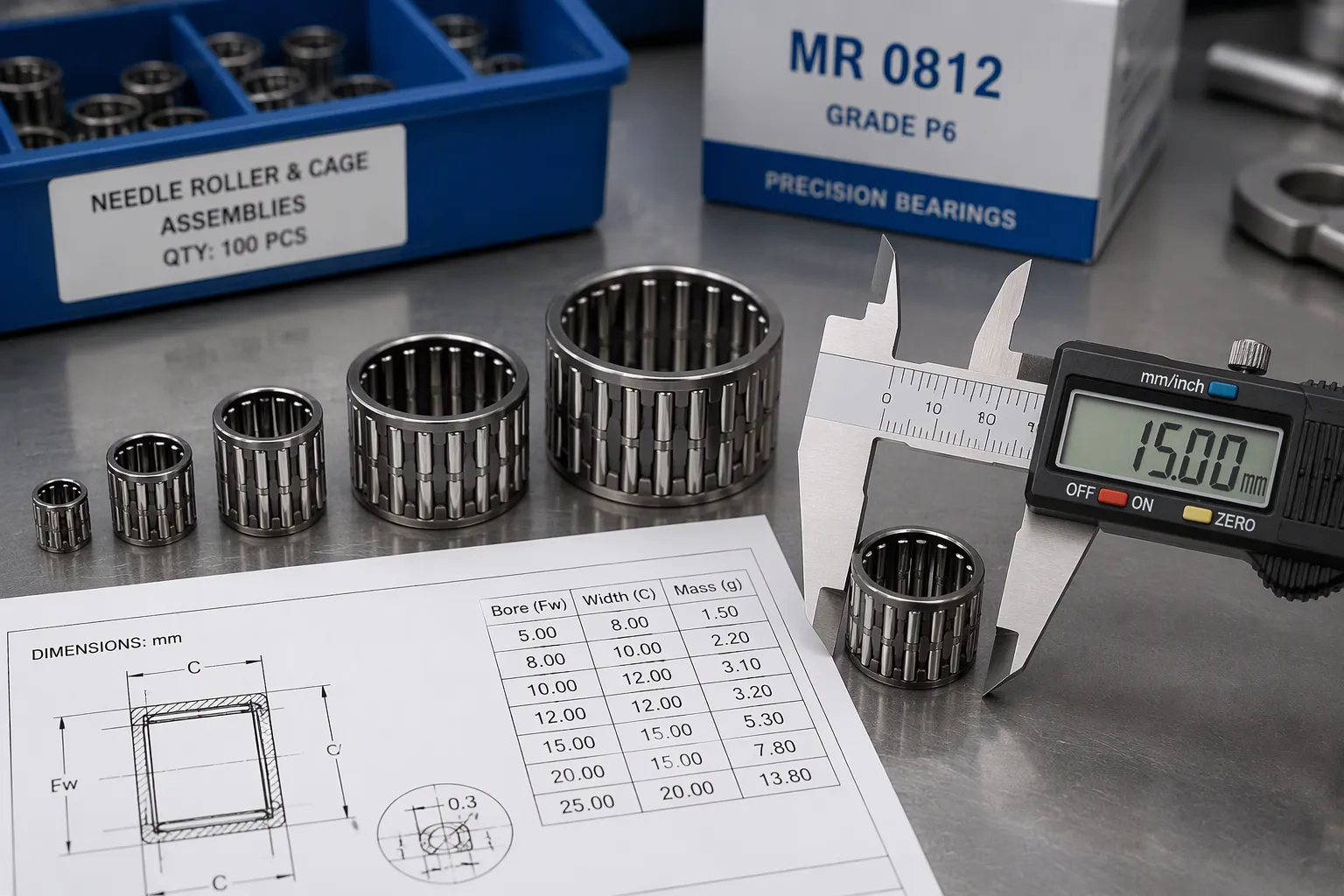 Needle Roller and Cage Assemblies Bulk Order Guide: Specifications