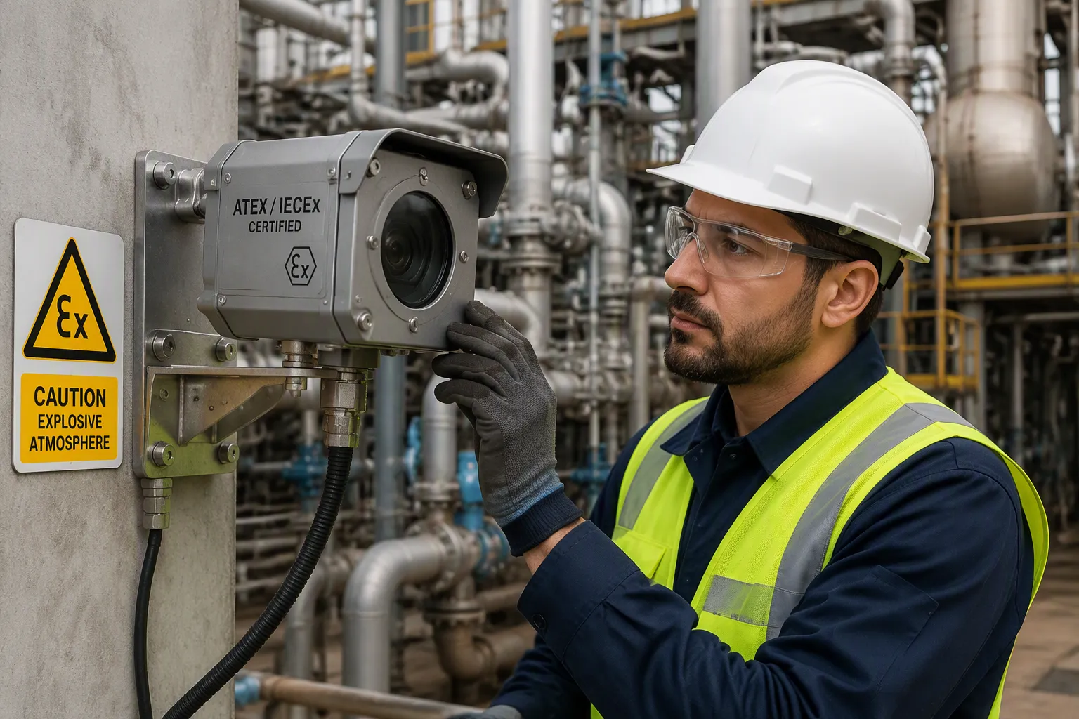 Heavy-duty explosion-proof camera with water-cooling jacket for high-temperature industrial kilns
