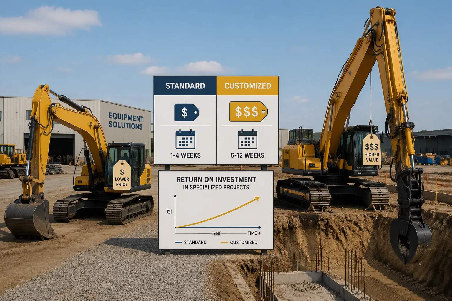 Hyundai customized amphibious excavator with pontoon undercarriage working in soft mud