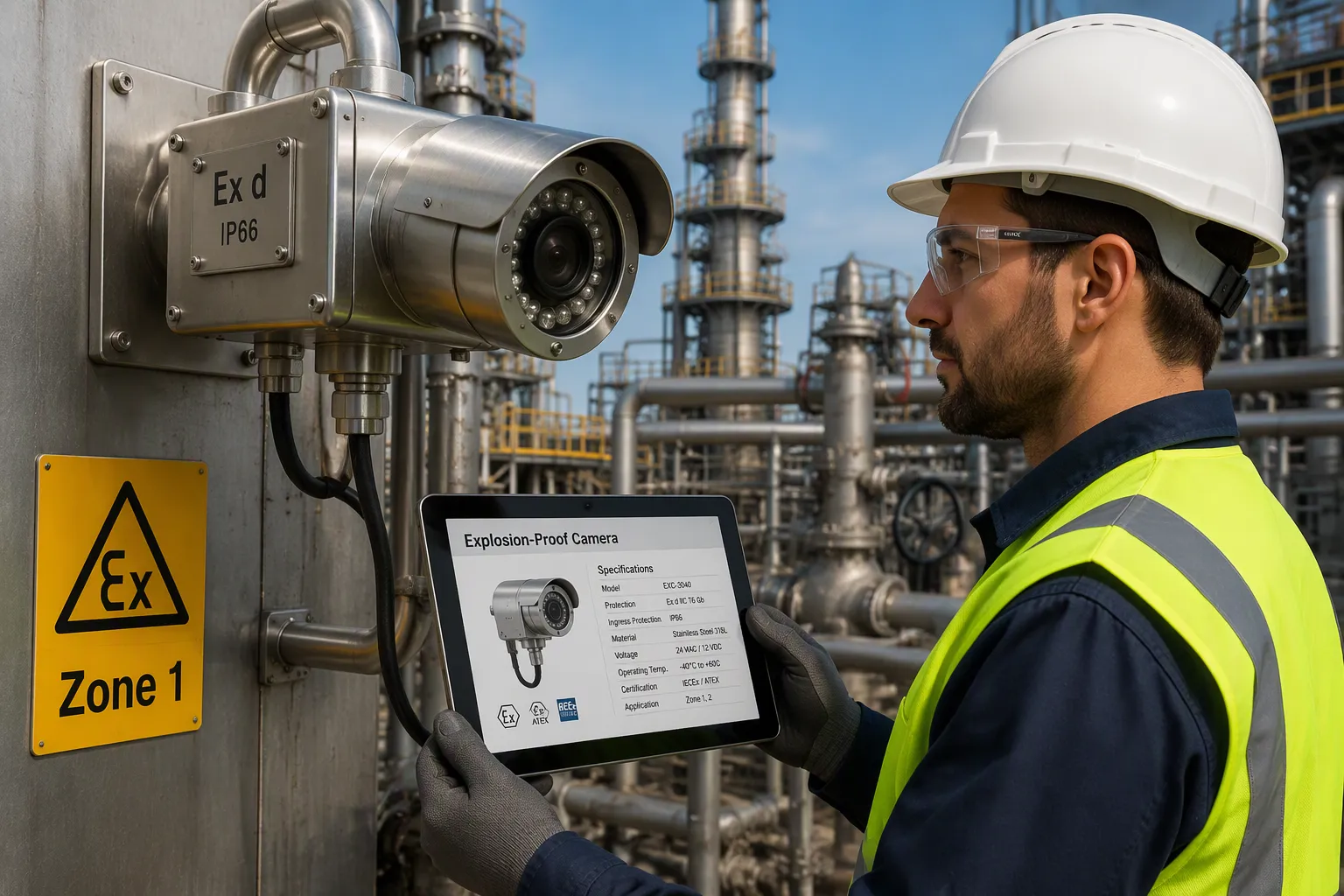 Core criteria for selecting explosion proof cameras including Ex ratings and IP levels