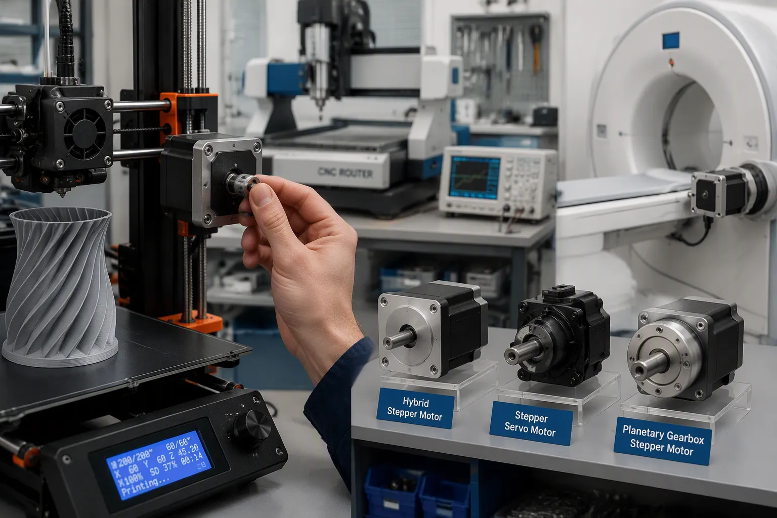 Industrial Automation Stepper Motor Applications CNC 3D Printing