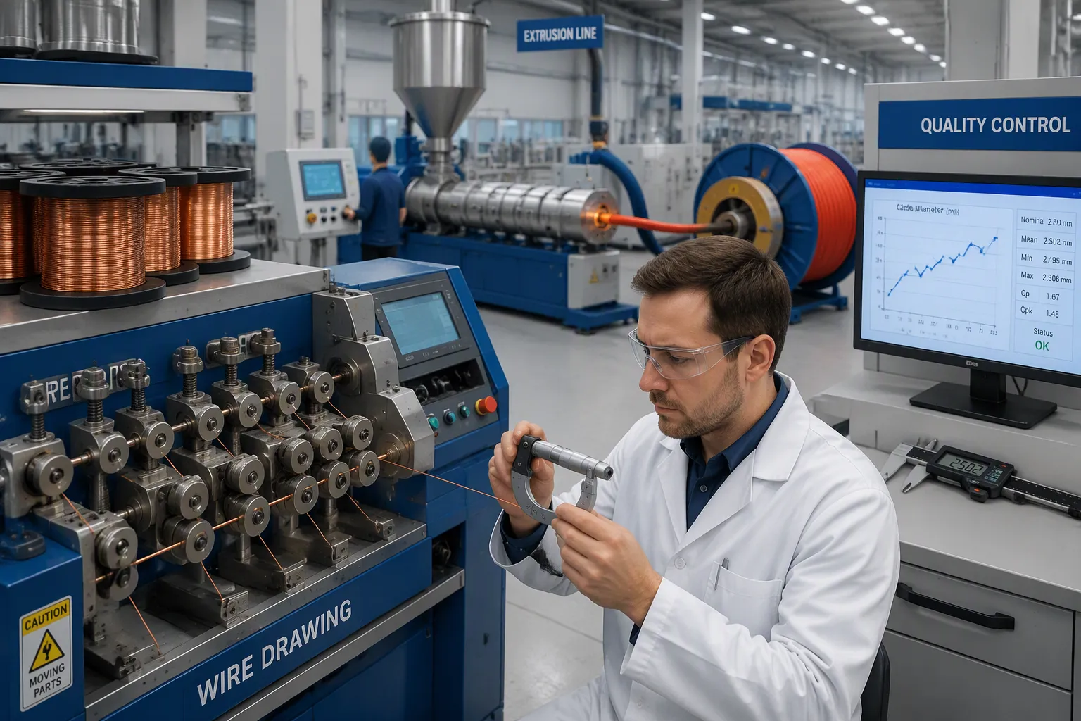 Wire drawing and Cable Extrusion: Process and Quality Control