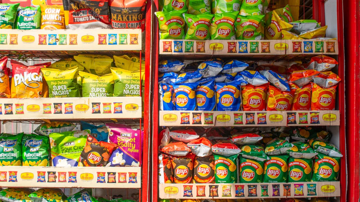 Chips Display Racks and Snack Sales