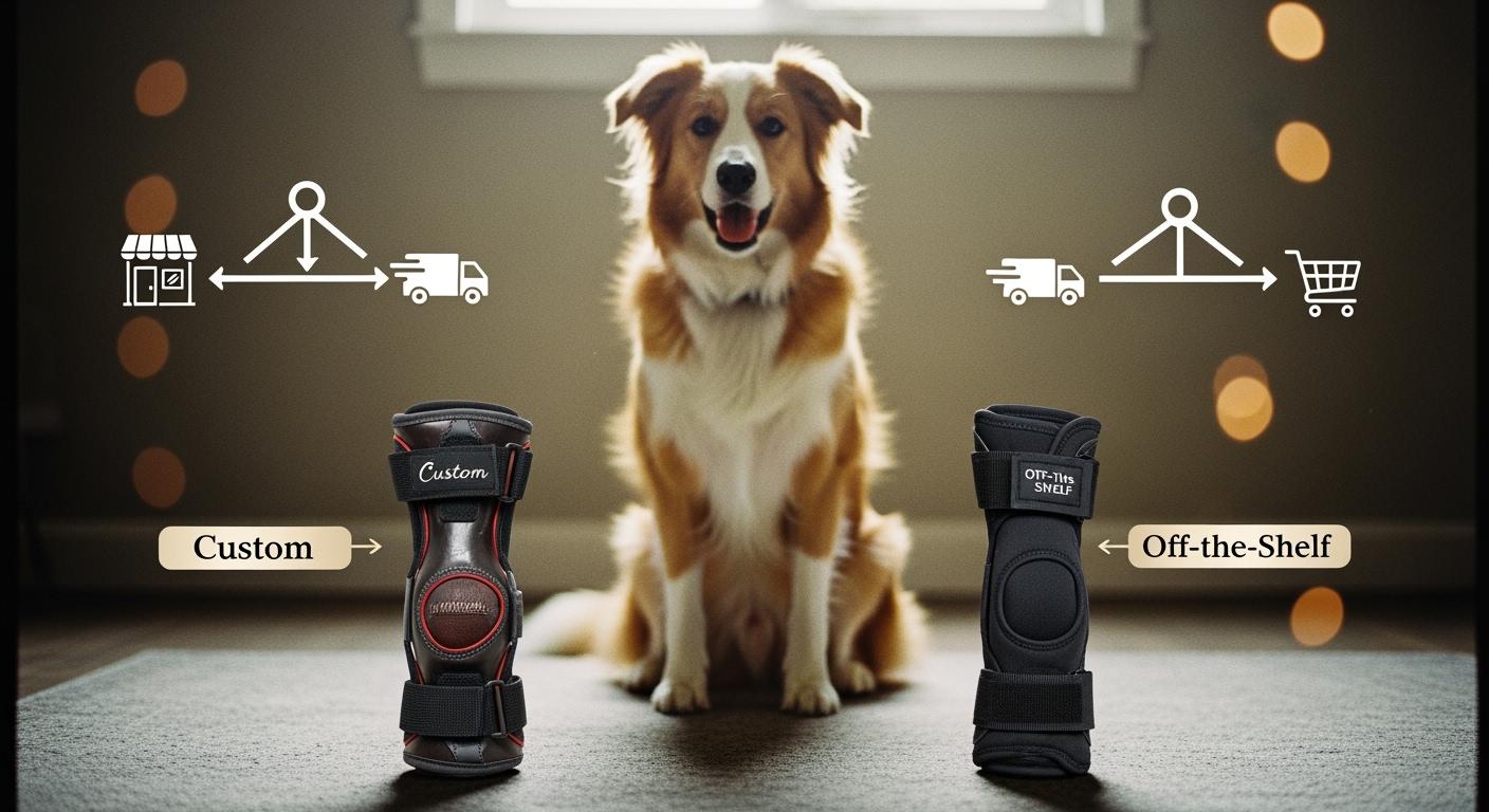 custom dog knee brace with hinge and strap assembly