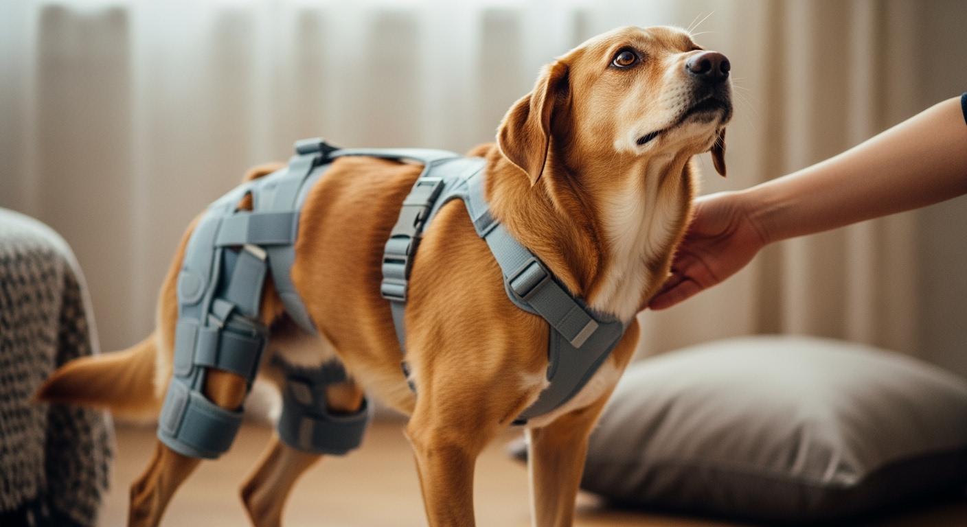 Dog hip brace fit evaluation during daily wear
