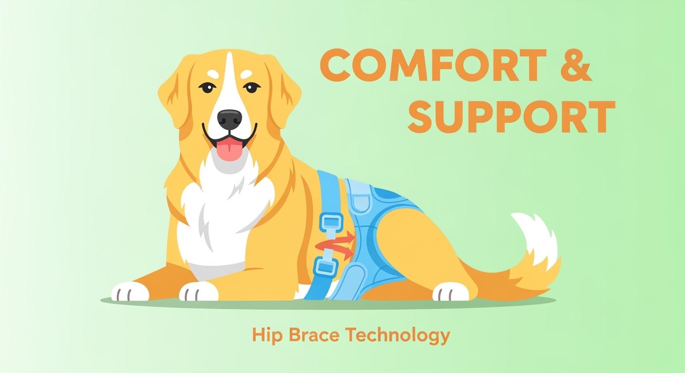 Dog wearing a hip brace while sitting