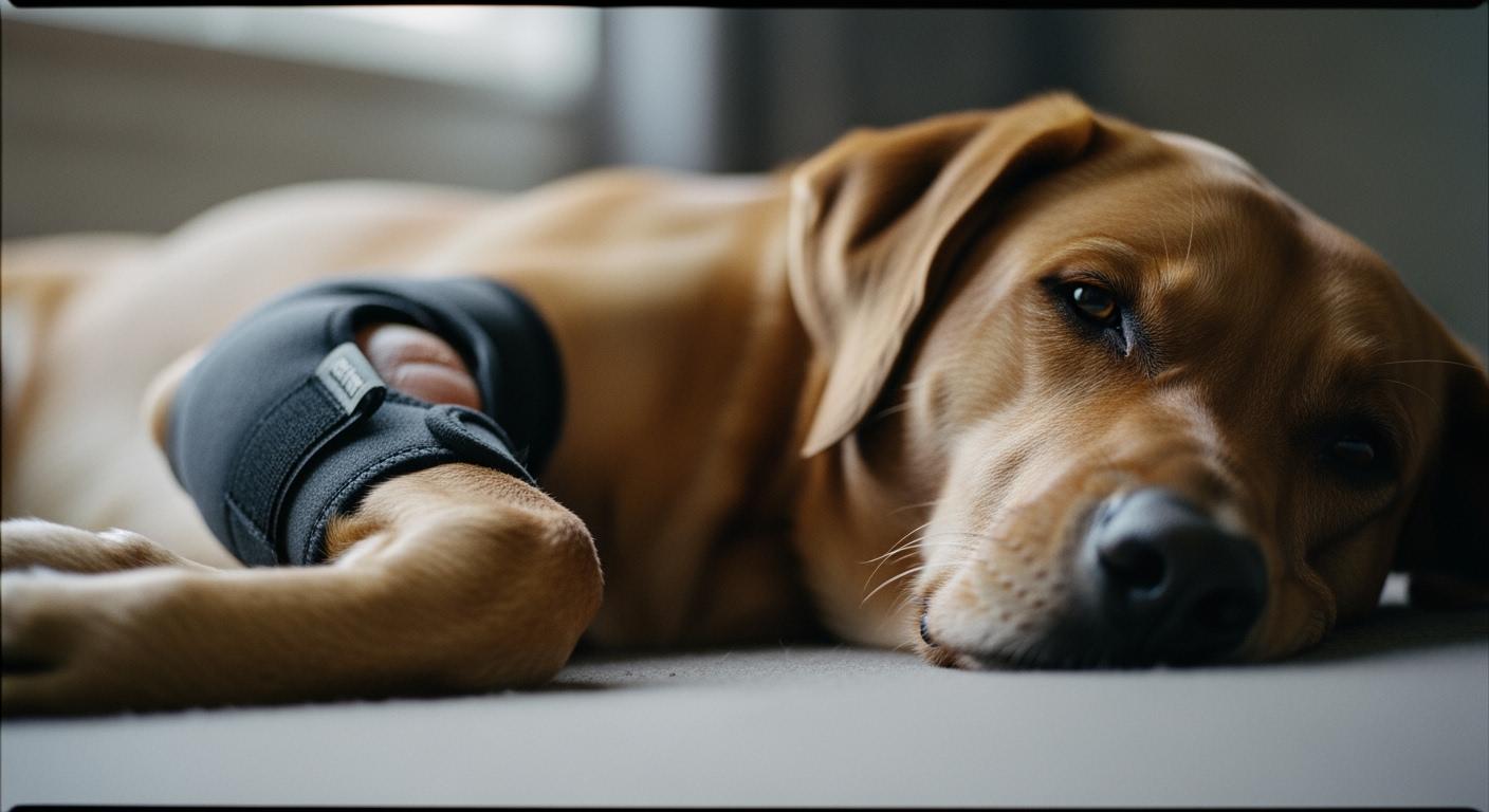 Dog elbow hygroma pad placement check