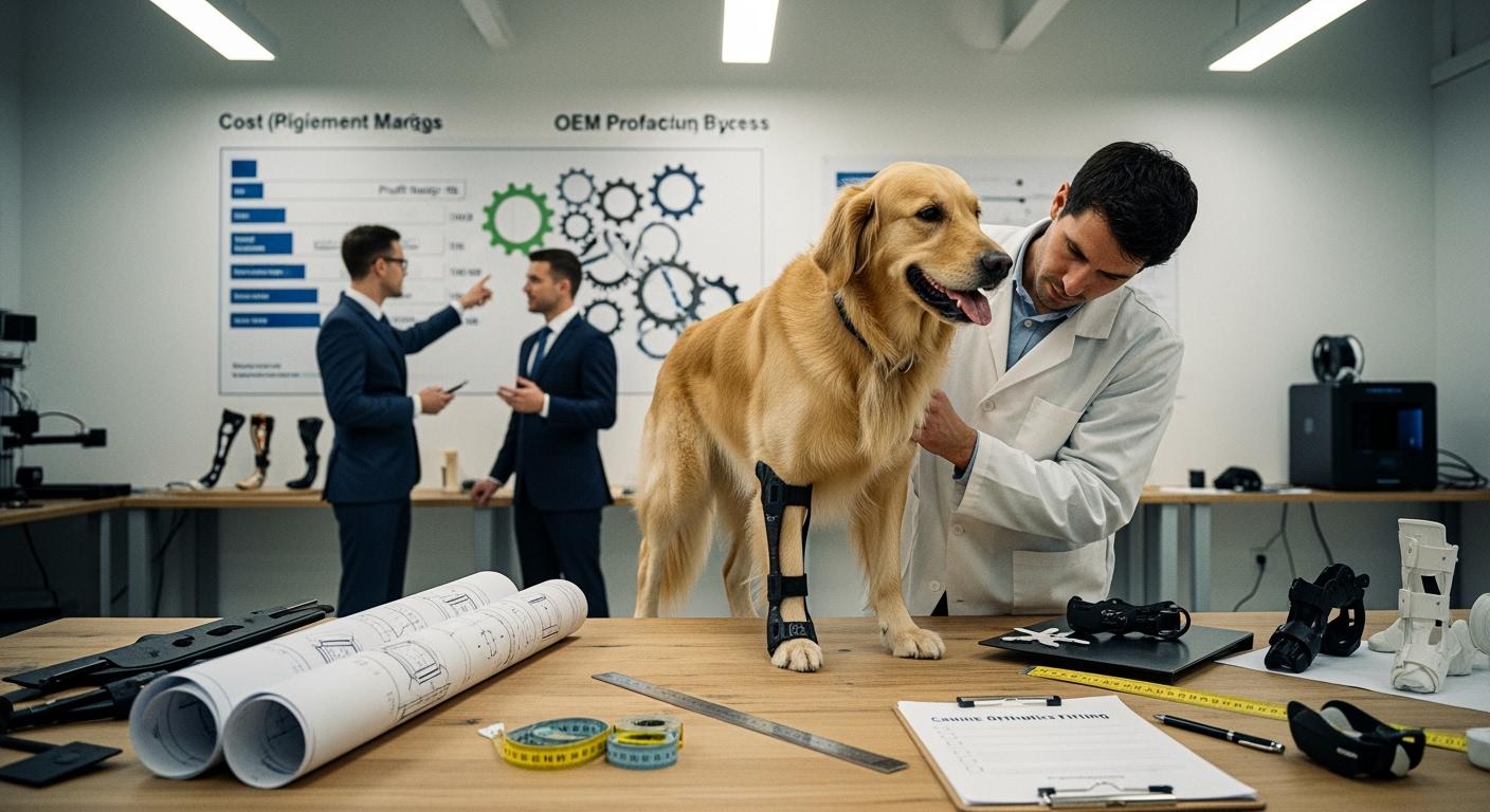 Custom dog brace product structure and material components