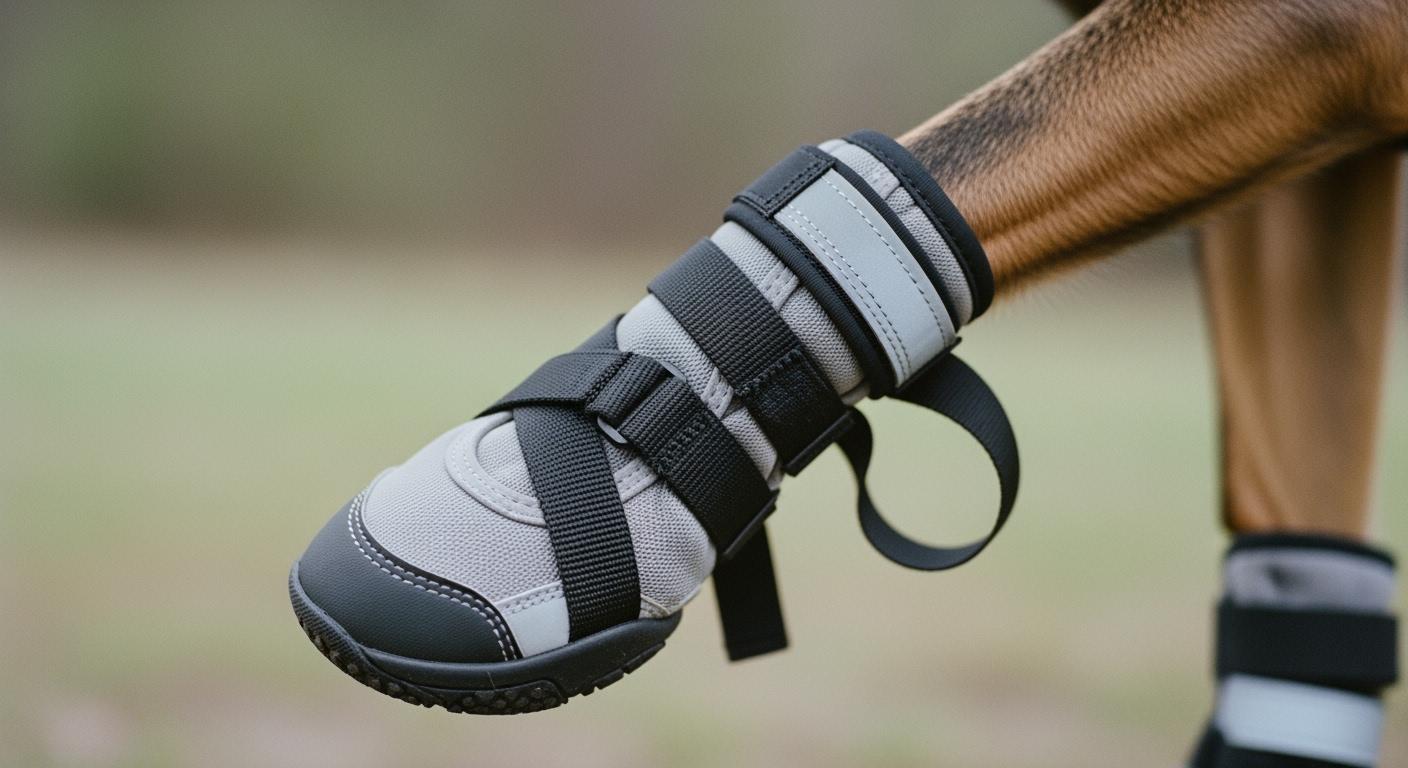 Dog no-knuckling boot with toe cap