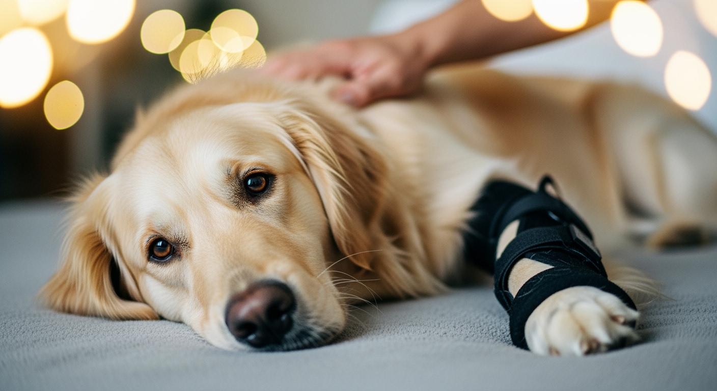 Dog leg brace with adjustable straps and a structured support shell